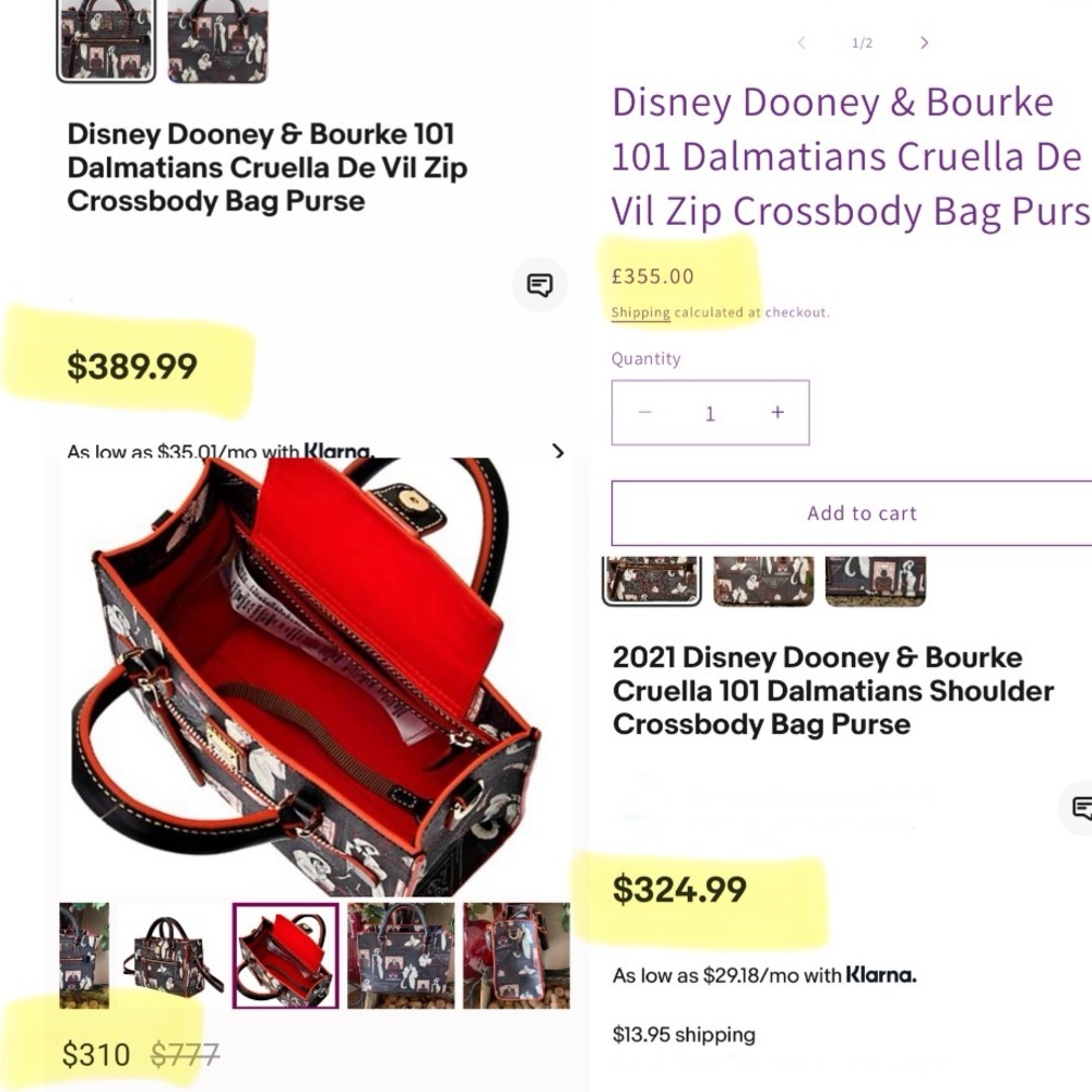 Dooney & Bourke Disney 101 Dalmatians Cruella de Vil 2-Way Crossbody Handbag - Picture 16 of 16